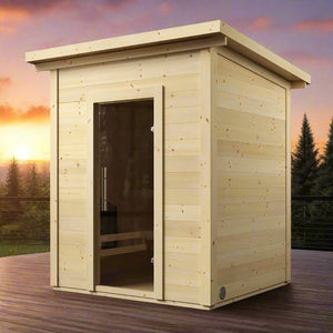 SaunaLife 4-Person Traditional Outdoor Cabin Sauna | Model G2