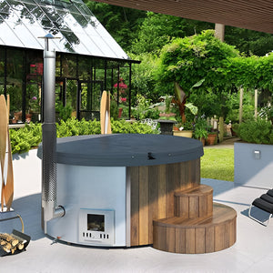 SaunaLife Luxury 2-6 Person Wood-Fired Hot Tub | Model S4B/S4N