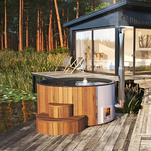 SaunaLife Luxury 2-6 Person Wood-Fired Hot Tub | Model S4B/S4N