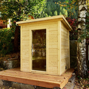 SaunaLife 4-Person Traditional Outdoor Cabin Sauna | Model G2