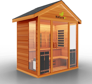 Medical Breakthrough Saunas - Nature 8 Plus - 4 Person Hybrid Steam And Infrared Outdoor Sauna - Fitness Recovery Lab