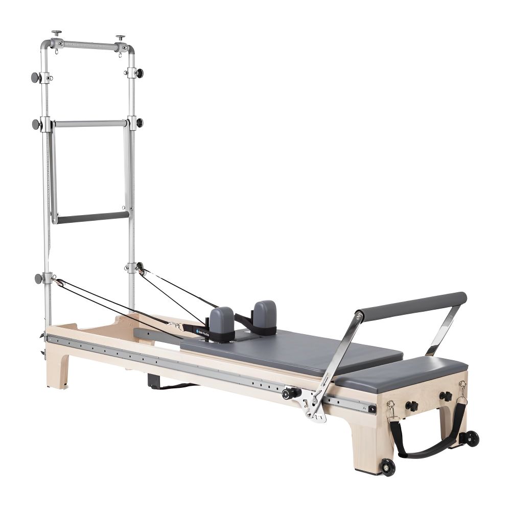  Wood Pilates Reformer with Tower, Pilates Reformer, Home Gym  for Resistance Exercise, Strength Core Muscle and Balance : Sports &  Outdoors