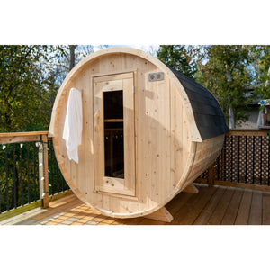 Dundalk Harmony Barrel Sauna | 2-4 persons (CTC22W) - Fitness Recovery Lab