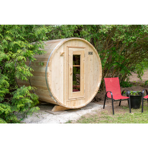 Dundalk Harmony Barrel Sauna | 2-4 persons (CTC22W) - Fitness Recovery Lab