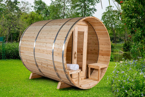 Dundalk Serenity Barrel Sauna 2-4 Persons w/ Panoramic Glass - Fitness Recovery Lab